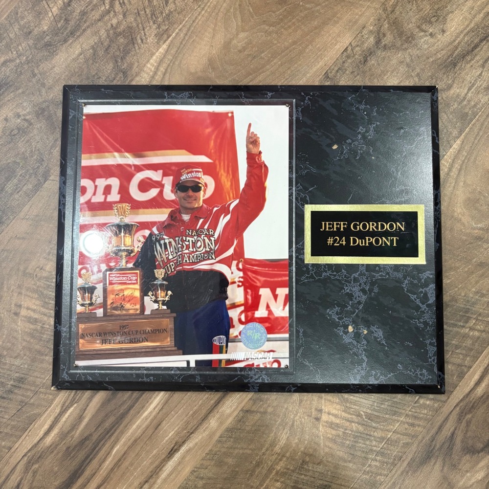 Vintage Y2K Jeff Gordon NASCAR Plaque #24 DuPont Winston Cup Champion Wall Art